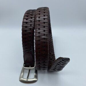 Unbranded Brown Genuine Leather Braided Woven Belt 5408 Men's Size 38